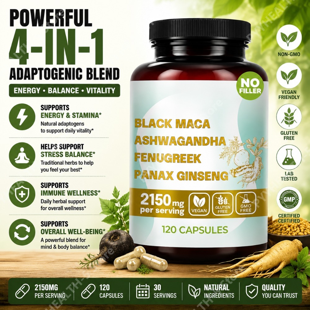 Valerian Root Capsule - Capsules de Maca noire biologique 4-en-1,