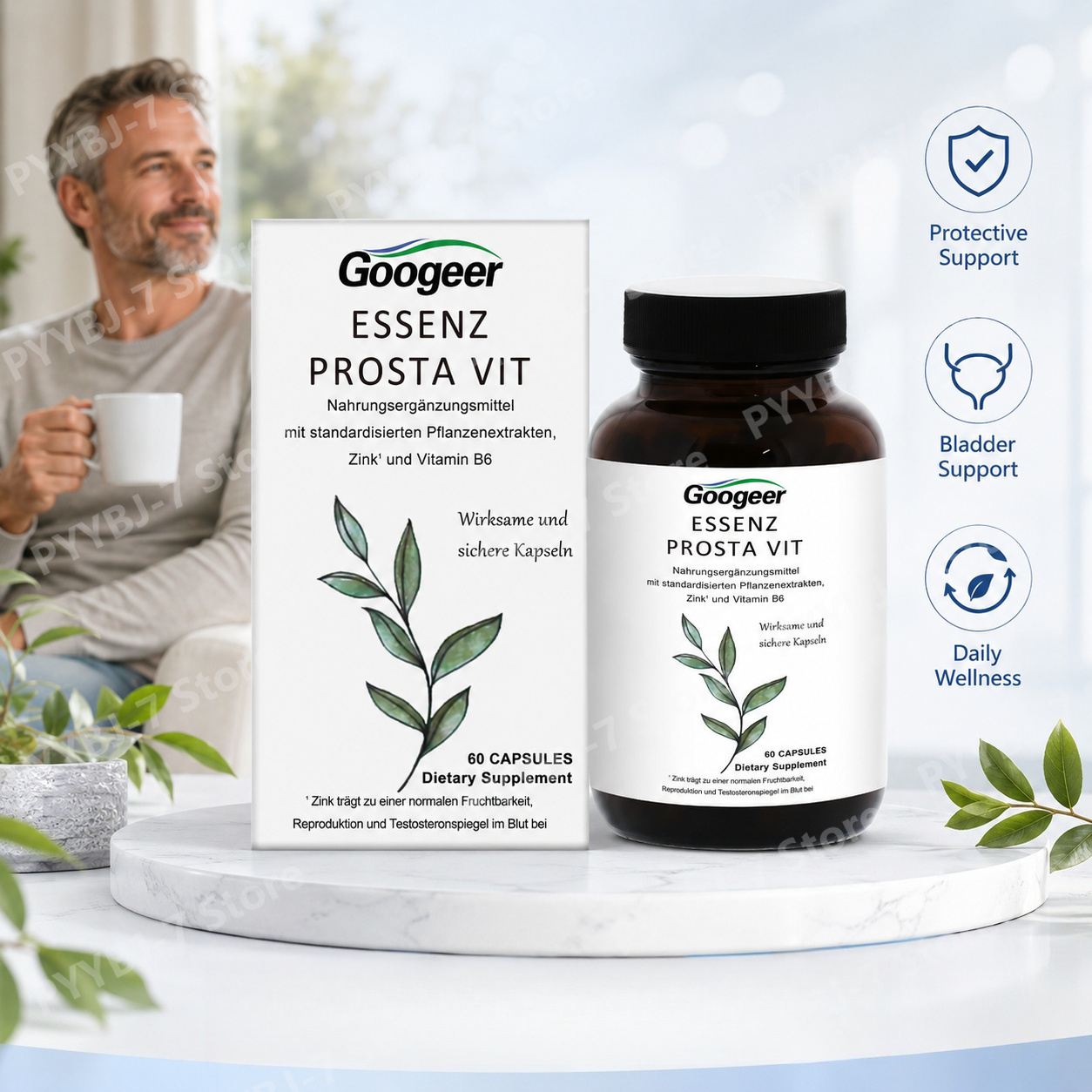 Herbal Wellness Blend - Capsules de bien-être pour hommes avec