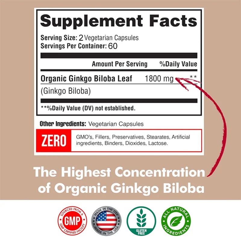 Capsules d'extrait de Ginkgo B - Ginkgo Biloba Extract avis et prix