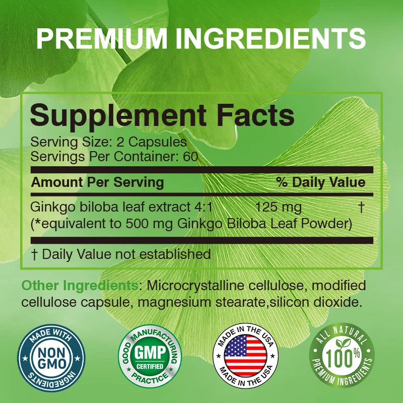 Capsules d'extrait de Ginkgo B - Ginkgo Biloba Extract avis et prix